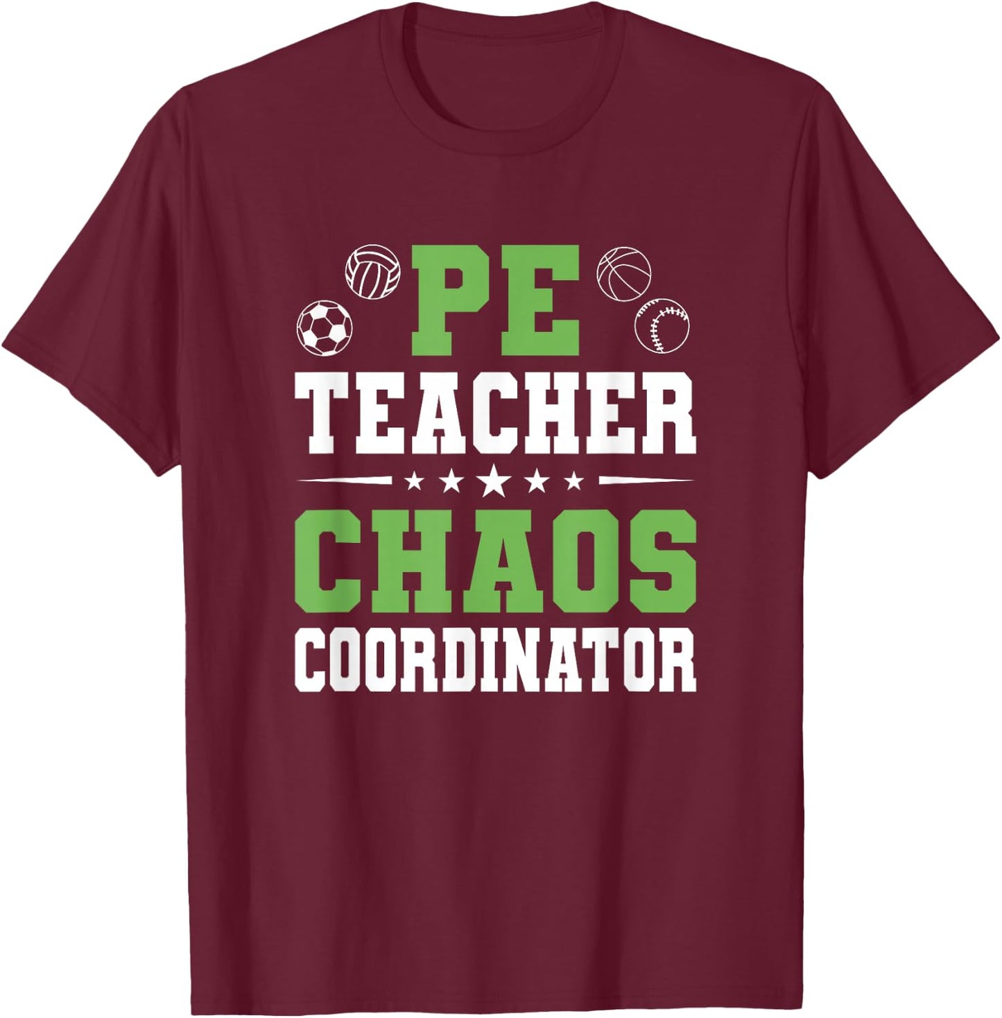 Physical Education PE Teacher School T-Shirt - T-Shirt | Maroon