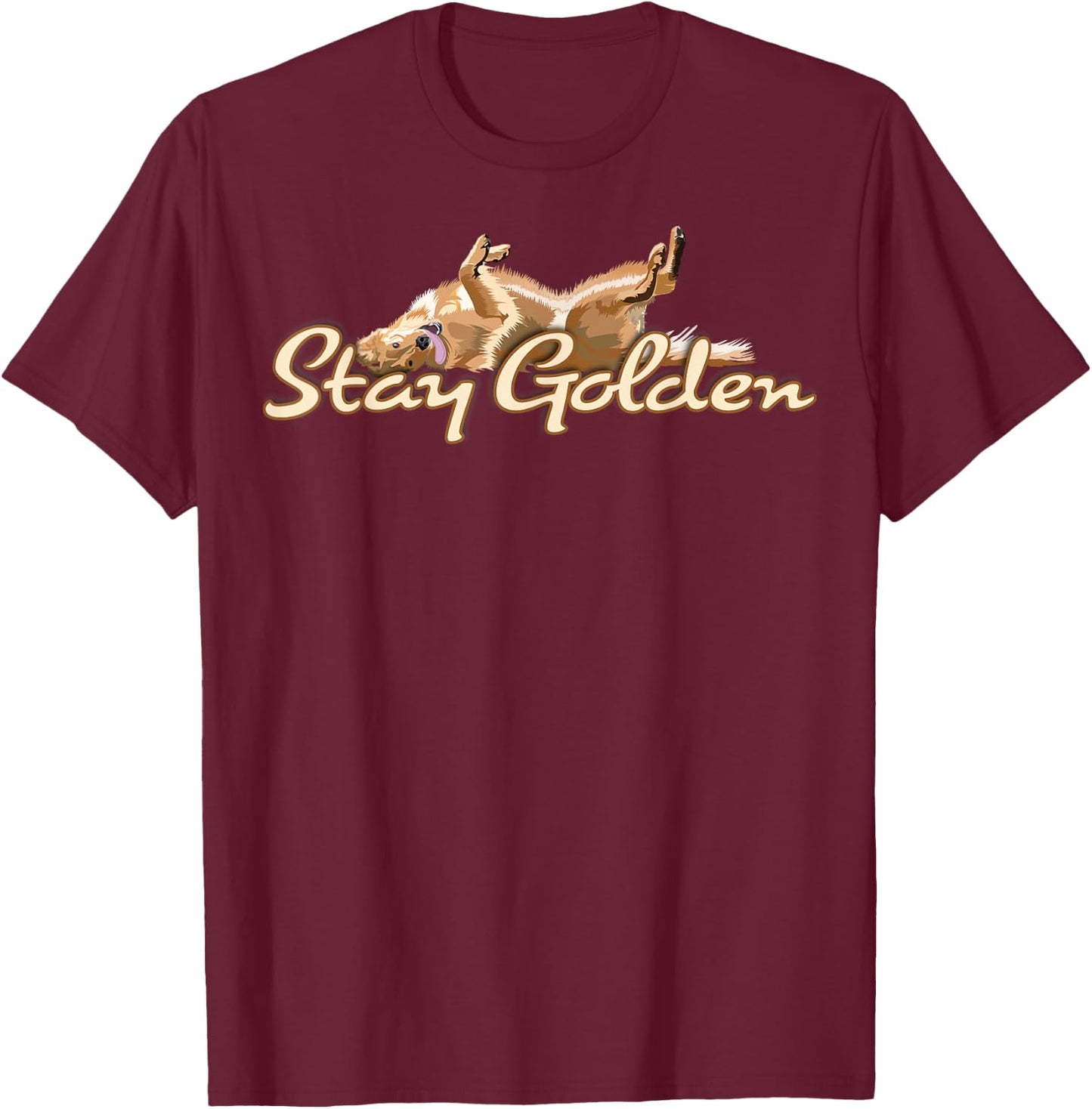 Golden Retriever "Stay Golden" T-Shirt - T-Shirt | Maroon
