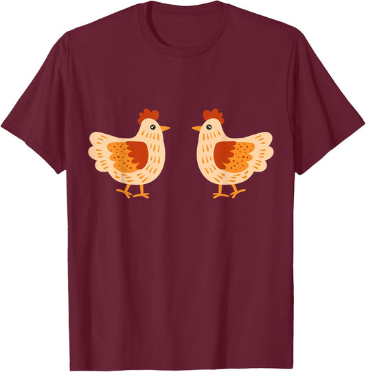 Cute Chicken Boobs Funny Hen Cutlet Breast Boobies Titties T-Shirt - T-Shirt | Maroon