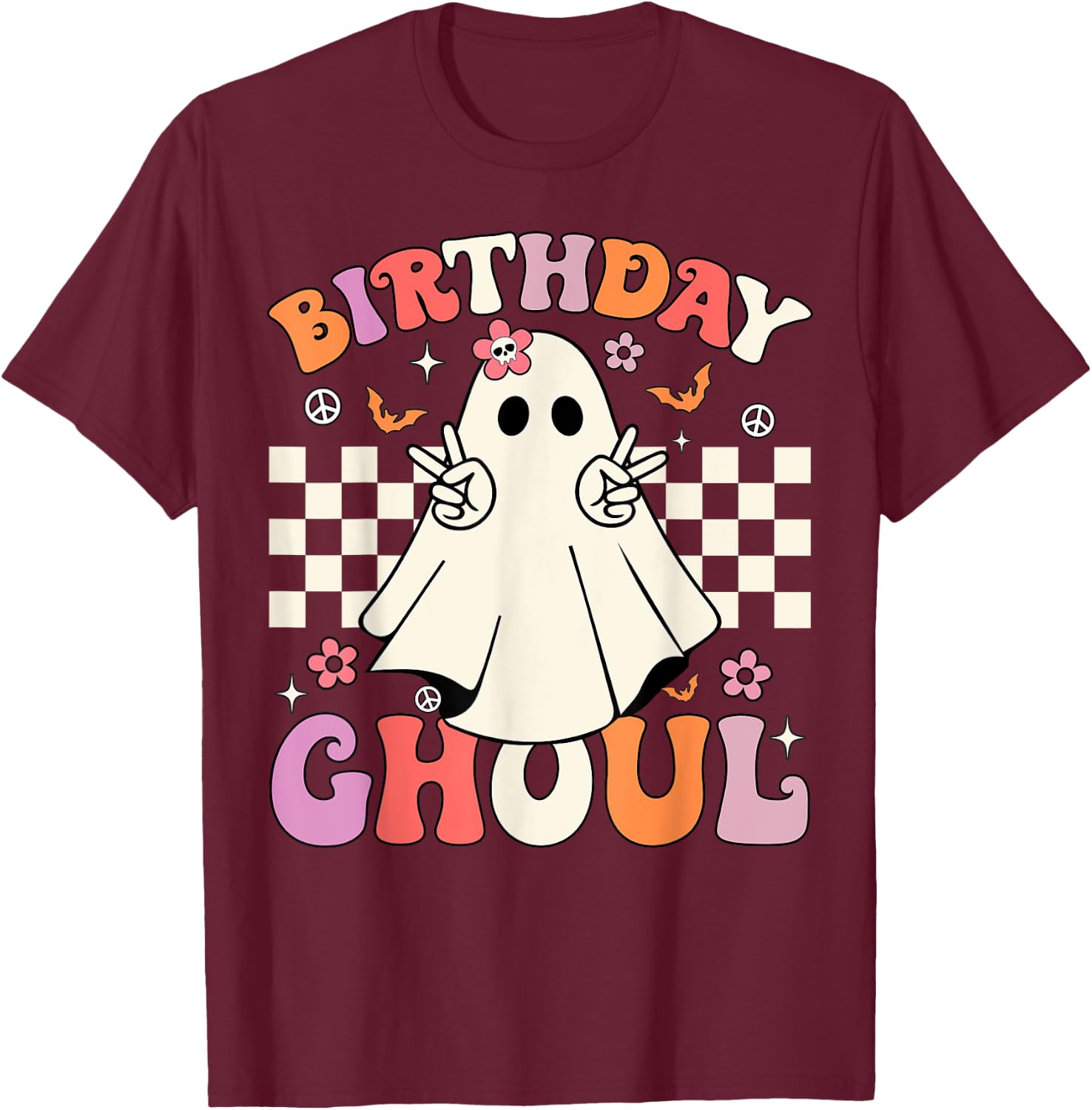 Halloween Birthday Ghoul Party Anniversary Booday Women Girl T-Shirt - T-Shirt | Maroon