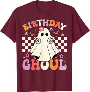Halloween Birthday Ghoul Party Anniversary Booday Women Girl T-Shirt - T-Shirt | Maroon