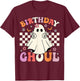 Halloween Birthday Ghoul Party Anniversary Booday Women Girl T-Shirt - T-Shirt | Maroon