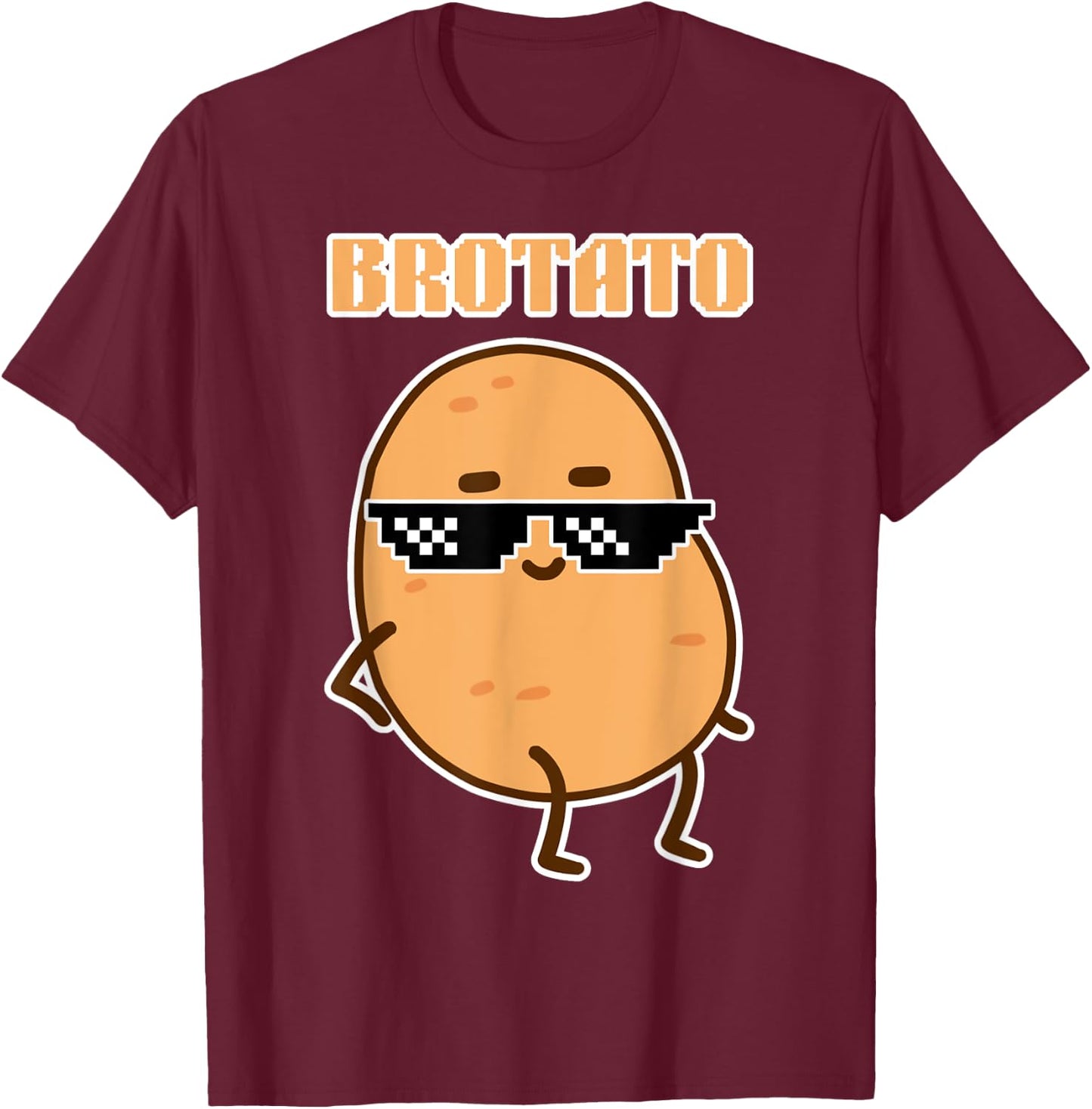 Brotato Potato Lover Brother Friendship Funny Potato Day T-Shirt - T-Shirt | Maroon