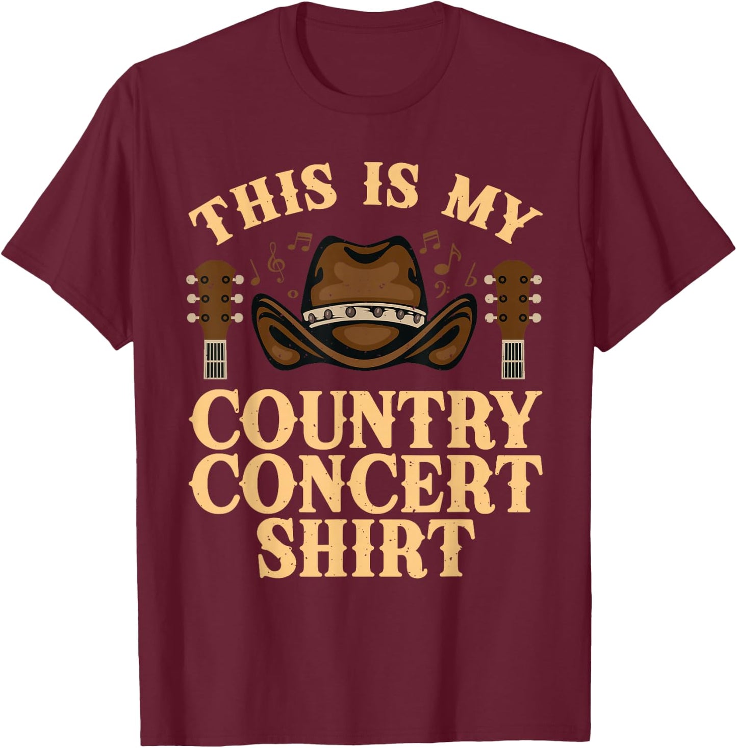 Cool Country Music Art Women Classic Country Concert T-Shirt - T-Shirt | Maroon