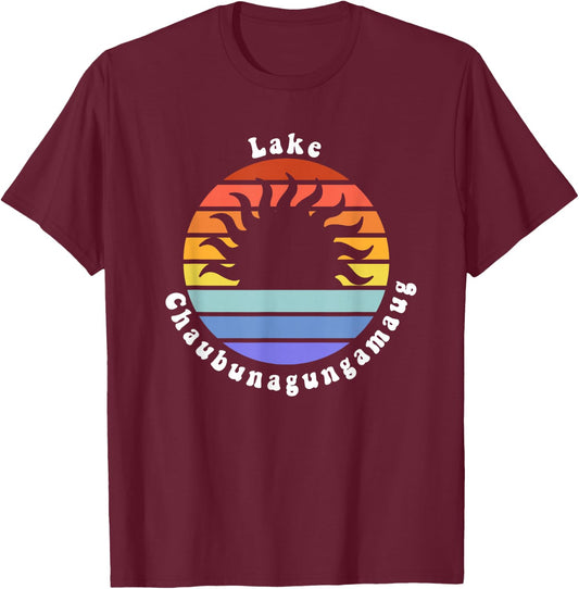 Lake Chaubunagungamaug Massachusetts MA Vacation Souvenir T-Shirt - T-Shirt | Maroon