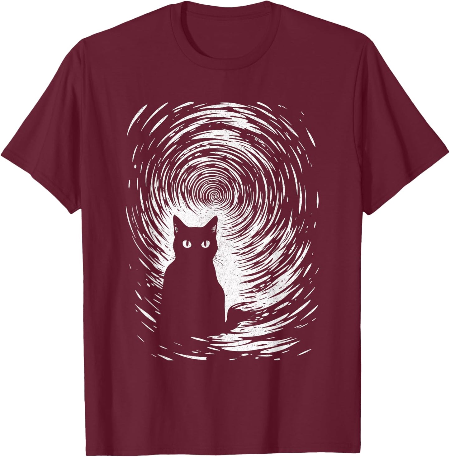 Hypno Cat Horror Halloween Costume Cat Lover Men Women T-Shirt - T-Shirt | Maroon
