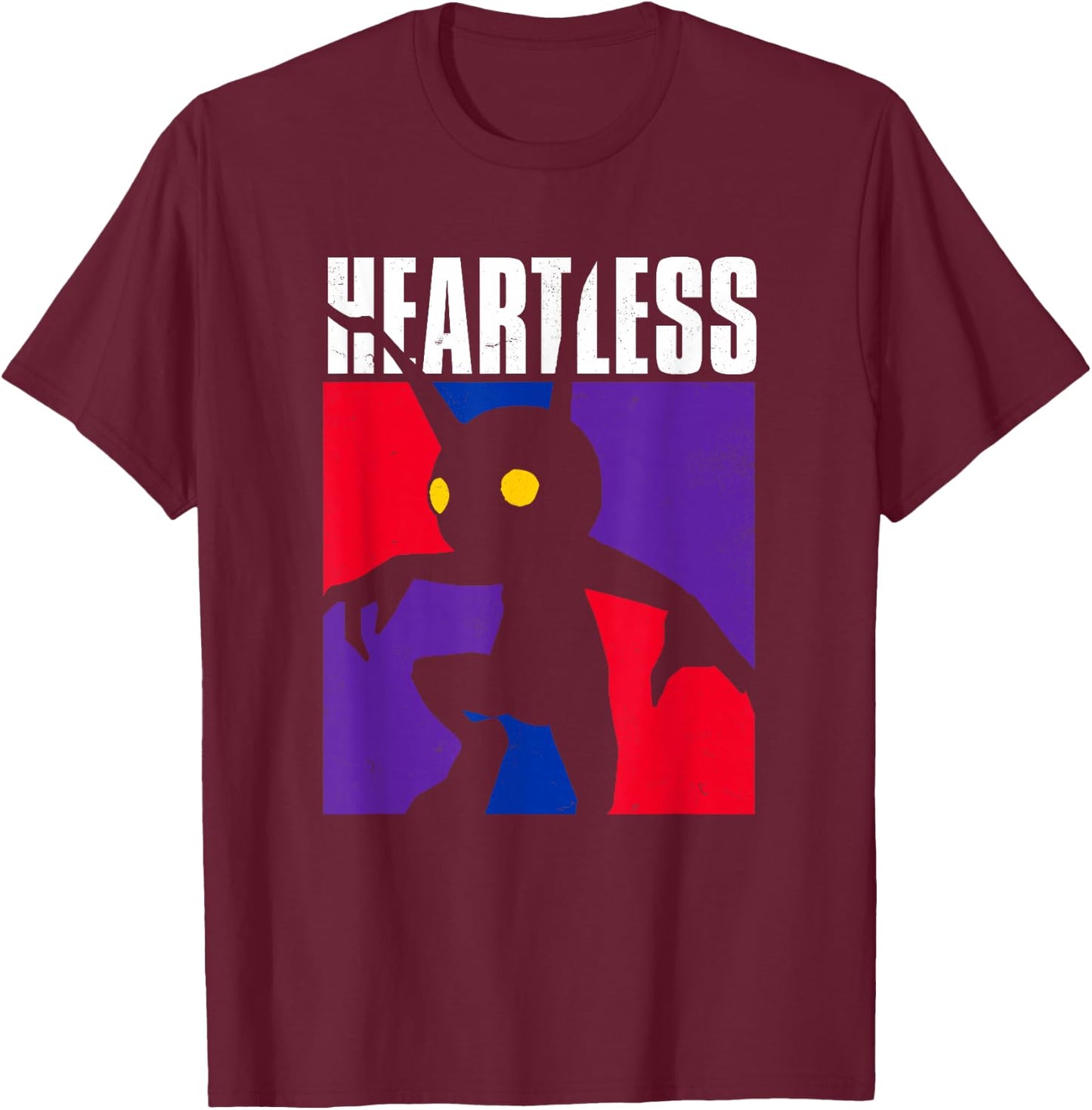 Disney Kingdom Hearts Heartless Color Mosaic Chest Poster T-Shirt - T-Shirt | Maroon