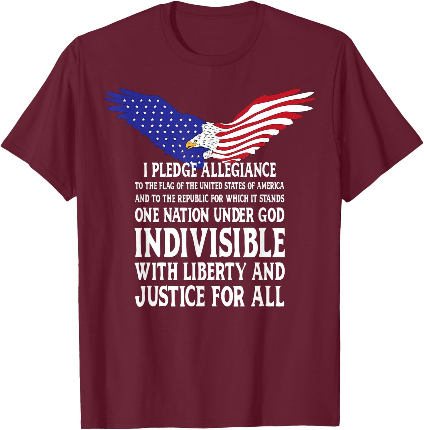 Pledge Allegiance To The Flag USA T-Shirt - T-Shirt | Maroon
