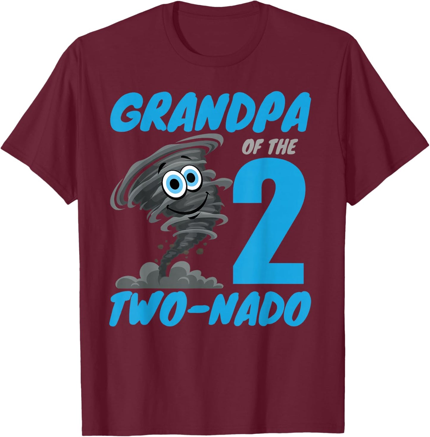 Grandpa of The Two-Nado Storm TorNado 2nd Two Birthday Boy T-Shirt - T-Shirt | Maroon
