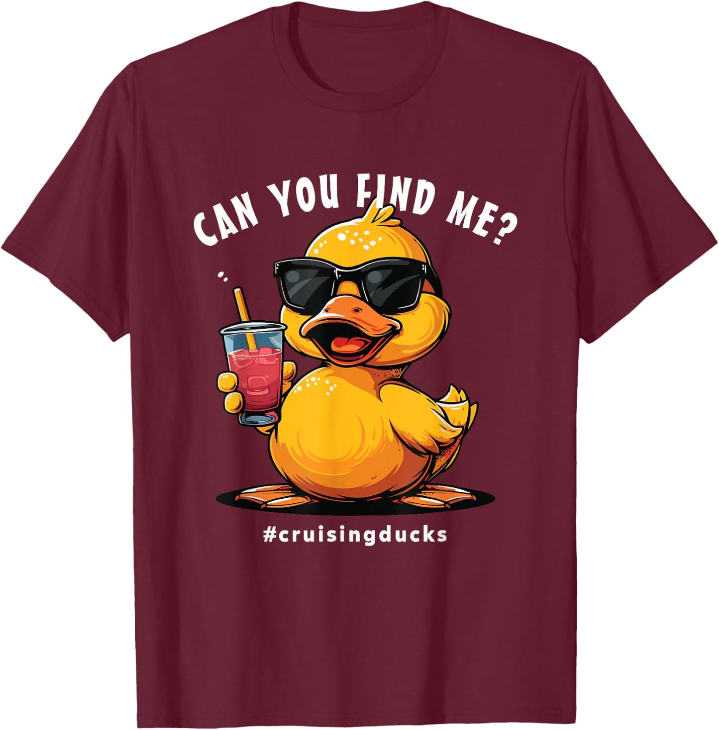 Cruising Ducks, Can You Find Me?, Cruising Sea Days T-Shirt - T-Shirt | Maroon
