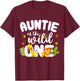 Auntie of the Wild One Zoo Birthday Safari Jungle Animal T-Shirt - T-Shirt | Maroon