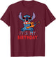 Disney Lilo & Stitch Tropical Party It's My Birthday T-Shirt - T-Shirt | Maroon