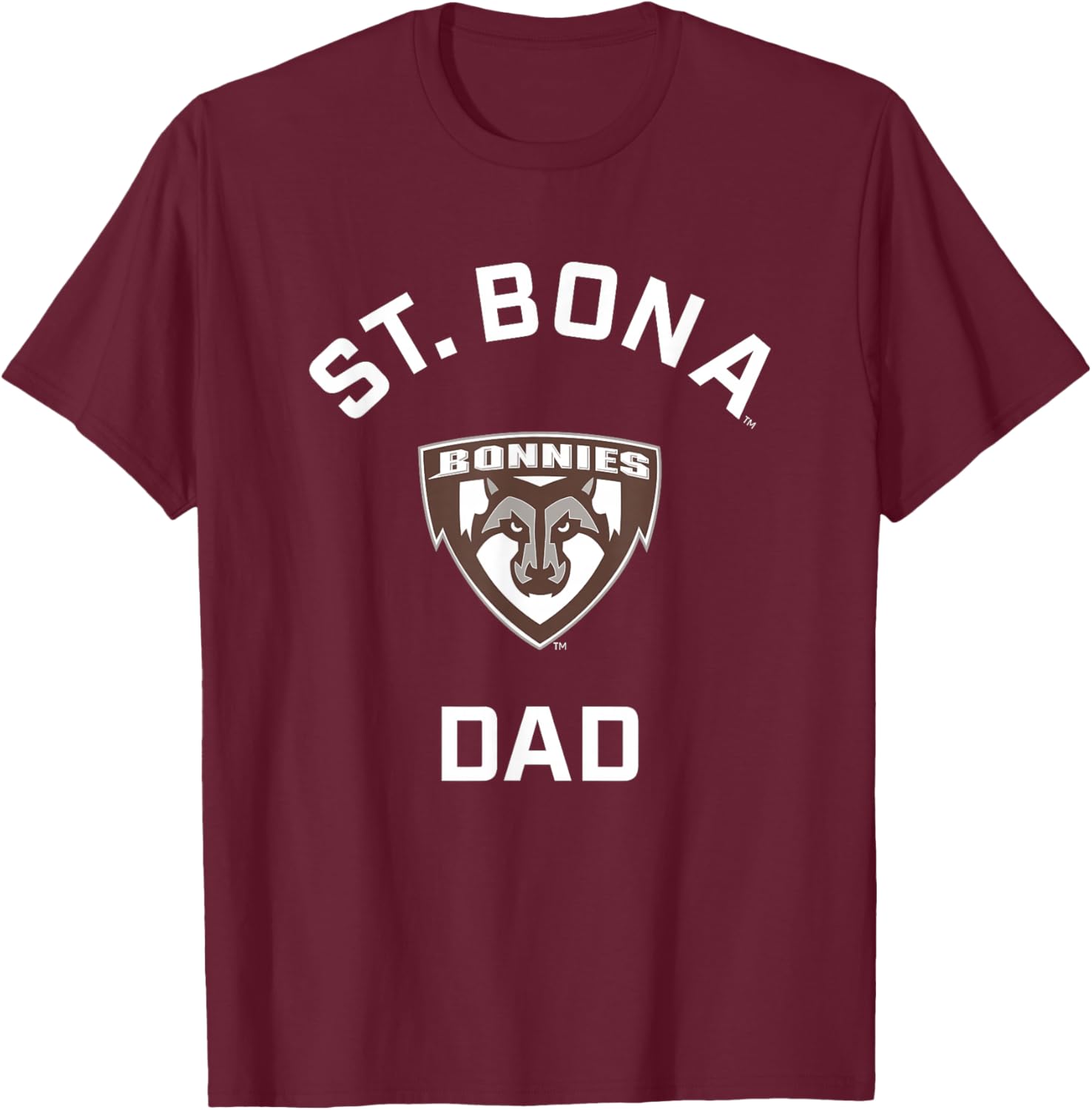St. Bonaventure University Bonnies Arched Dad T-Shirt - T-Shirt | Maroon