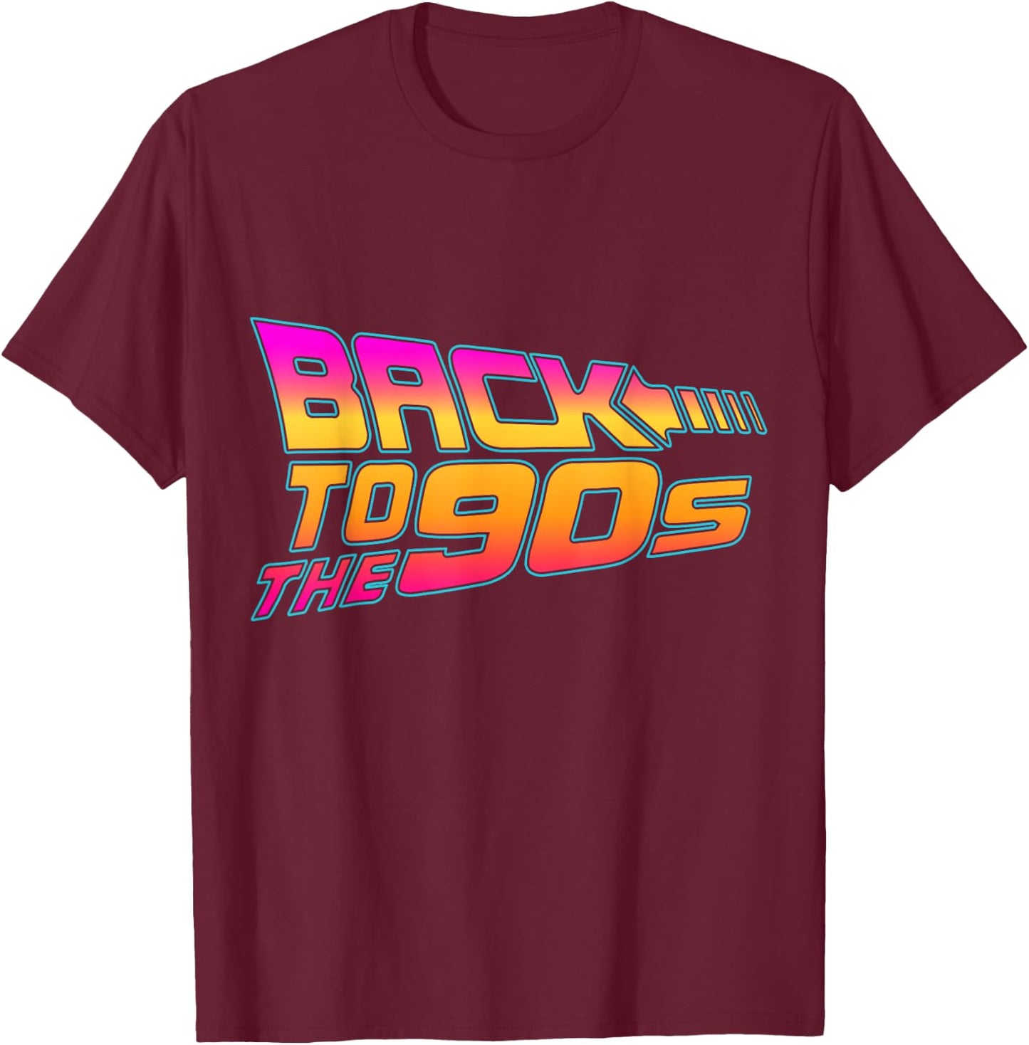 Back to The 90s Costume Retro Fancy Dress Halloween Party T-Shirt - T-Shirt | Maroon