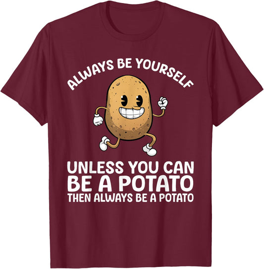 Potato Novelty Women Adult Potato Gag Potato Lovers T-Shirt - T-Shirt | Maroon