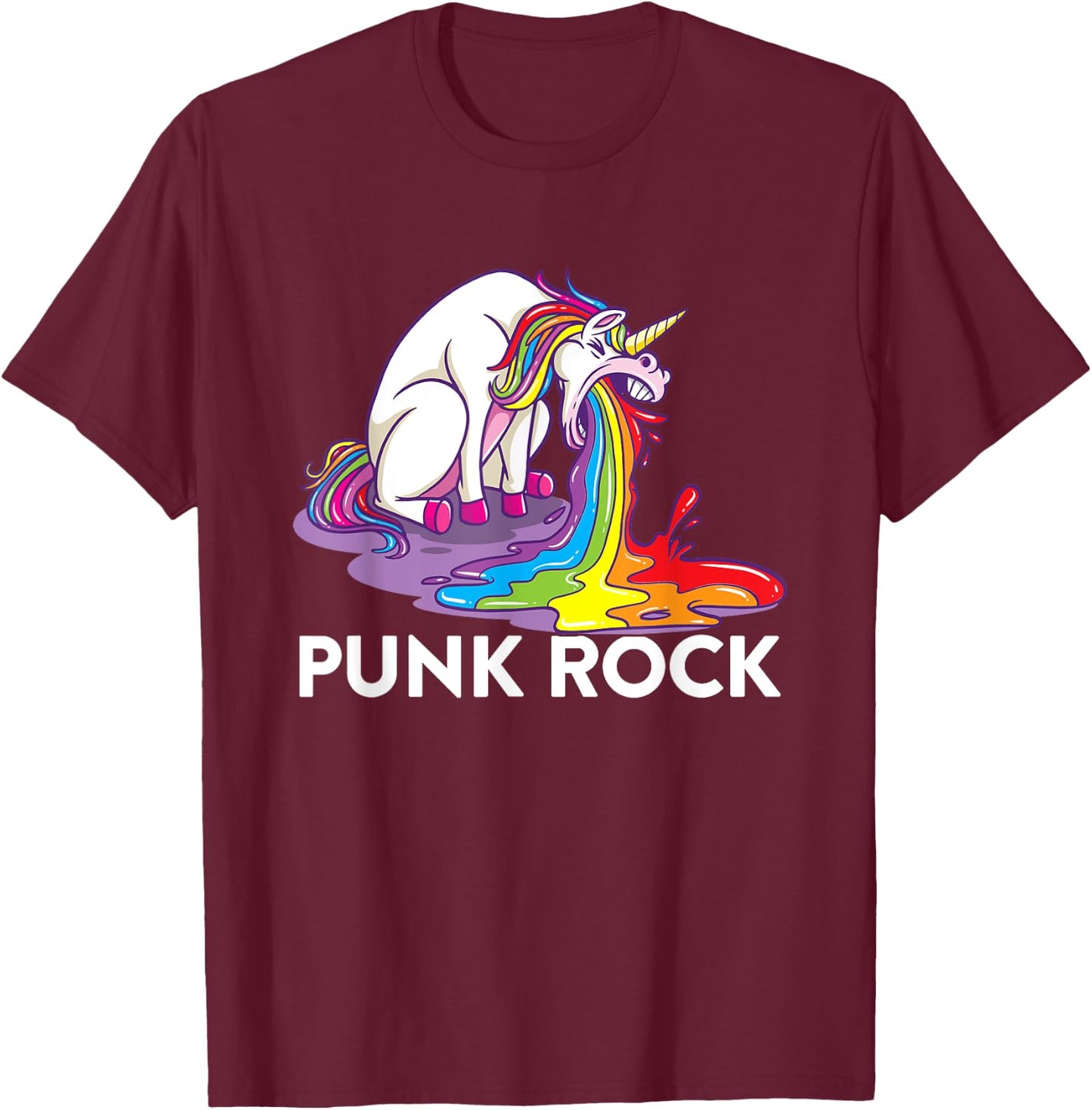 Punk Rock Unicorn T-Shirt - T-Shirt | Maroon