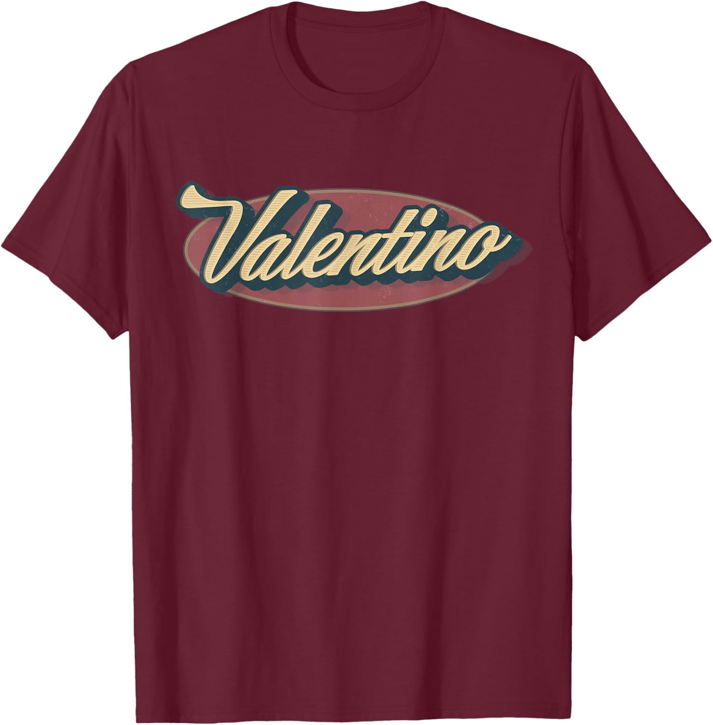 Valentino Name Personalized Vintage Retro Gifts Men Women T-Shirt - T-Shirt | Maroon