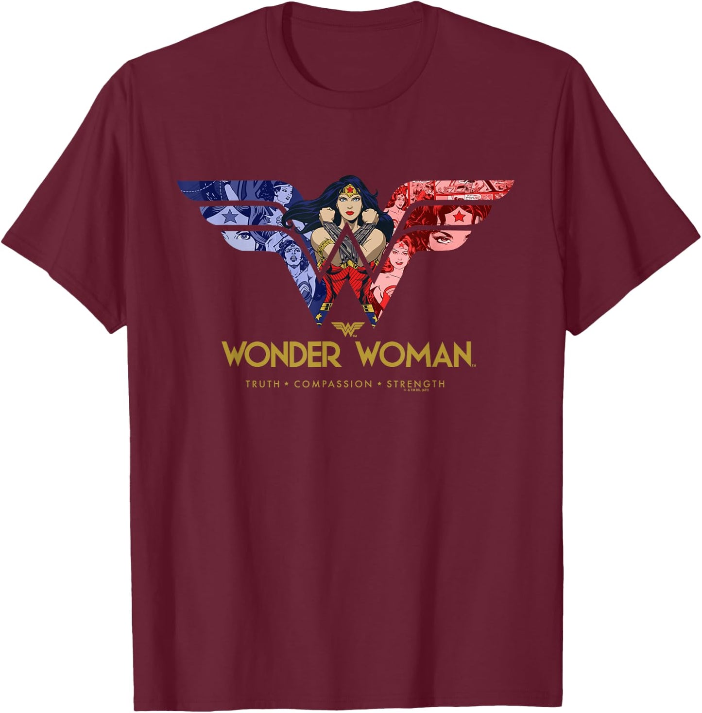 Wonder Woman 80th All for Wonder Woman T-Shirt - T-Shirt | Maroon