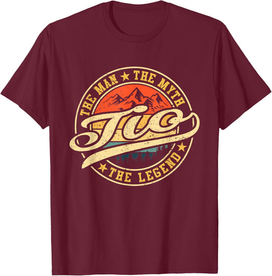 Tio The Man The Myth The Legend Funny Grandpa Father's Day T-Shirt - T-Shirt | Maroon