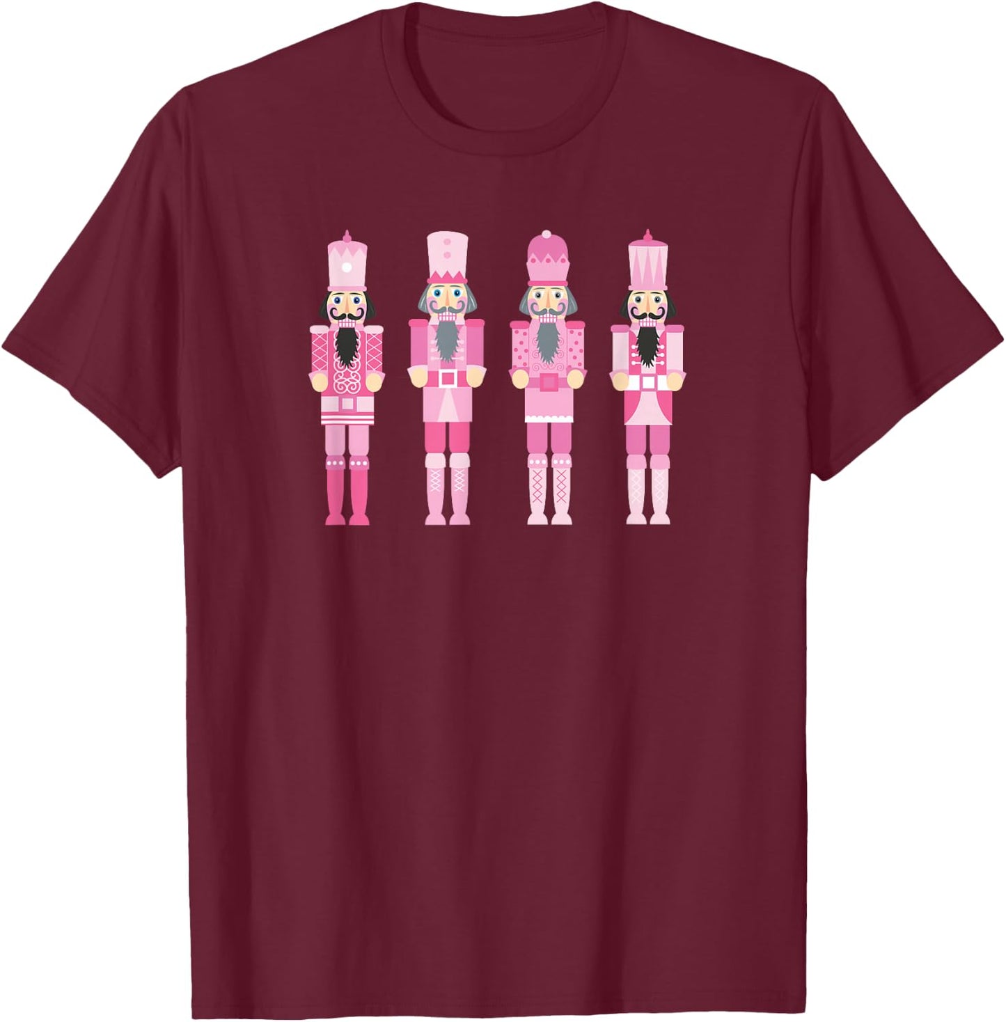 Pink Christmas Nutcracker Squad Ballet Dance Matching Family T-Shirt - T-Shirt | Maroon