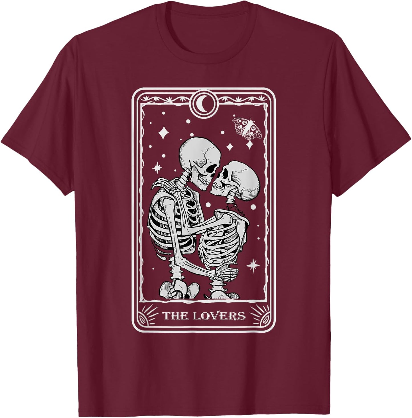 The Lovers Vintage Tarot Card Astrology Goth Halloween Women T-Shirt - T-Shirt | Maroon