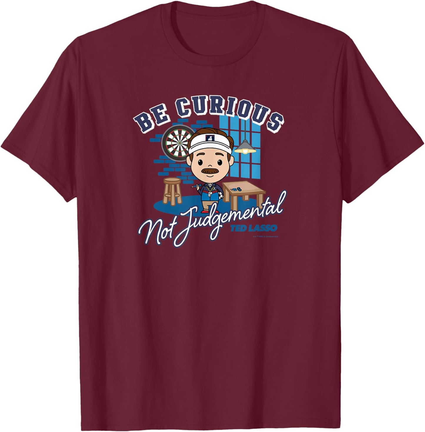 Ted Lasso Be Curious Not Judgmental Quote Chibi Style T-Shirt - T-Shirt | Maroon