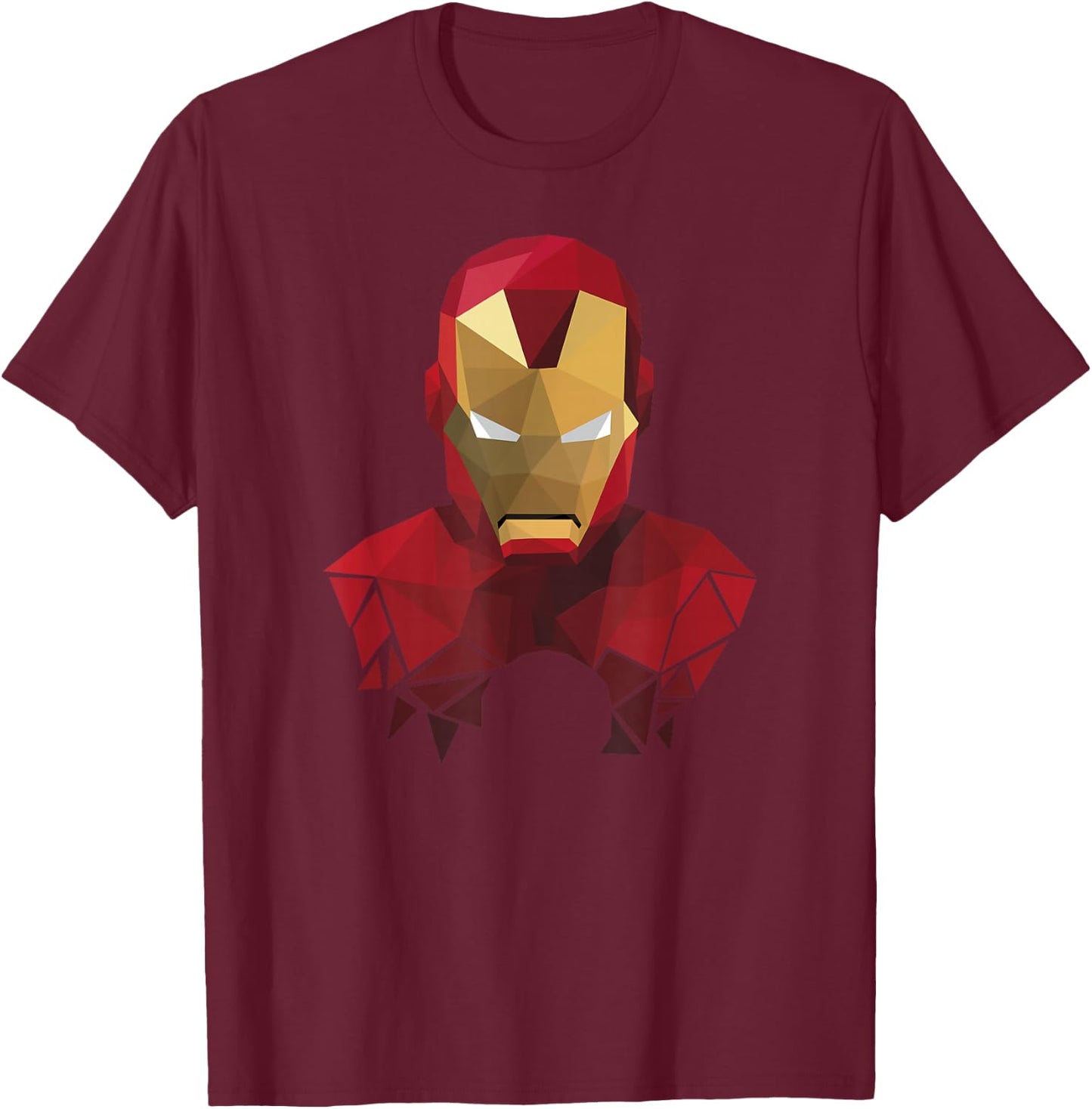Marvel Comics Iron Man Geometric Prism Shape Art T-Shirt - T-Shirt | Maroon