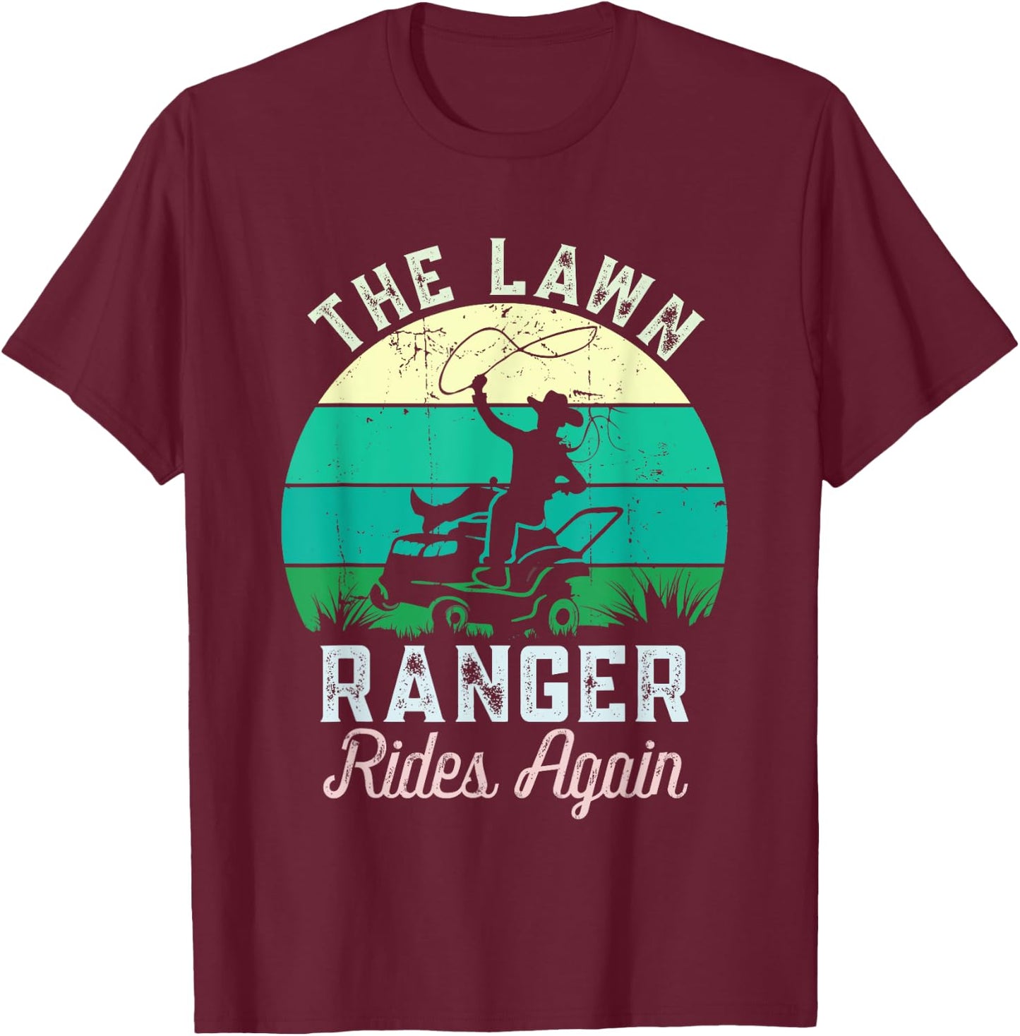 Lawn Life Styles Creations -Adults, Kids Funny Lawn Caretaker Lawnmower T-Shirt - T-Shirt | Maroon