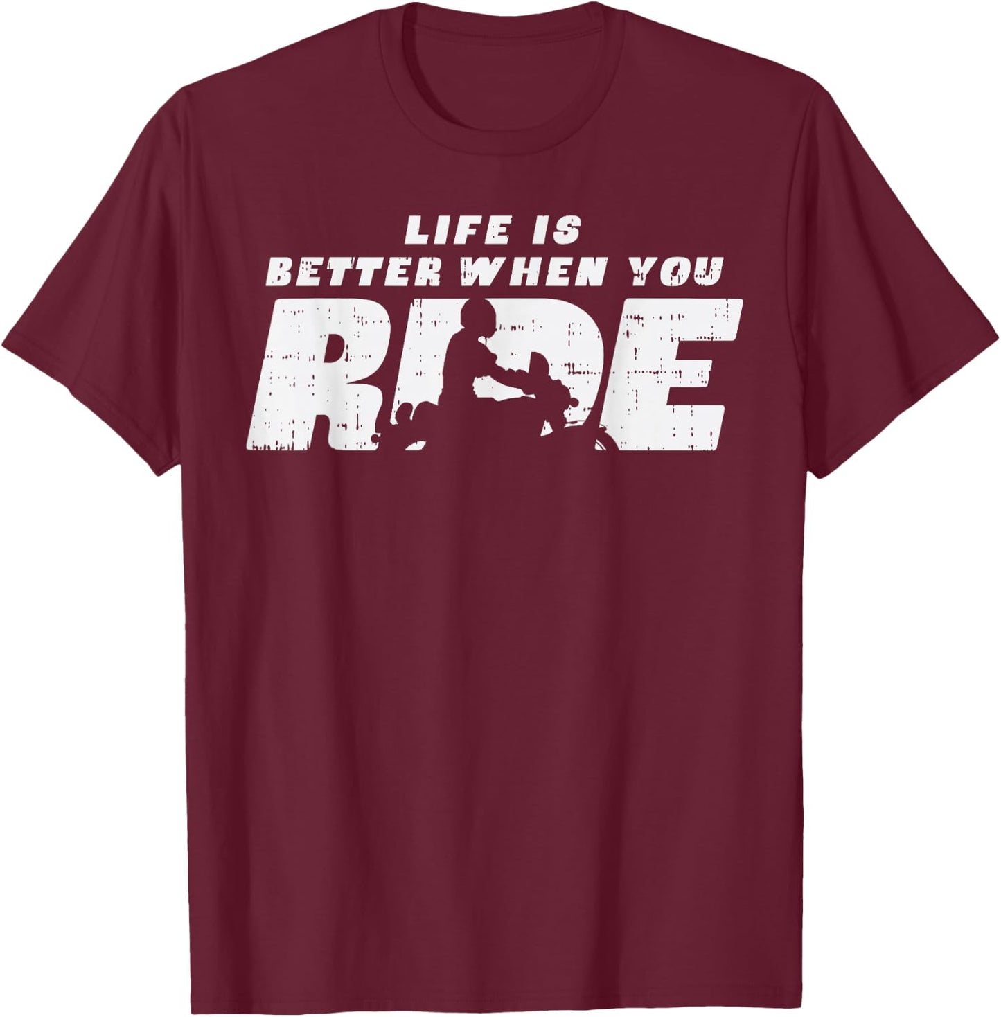 Biker Life Is Better When You Ride Motorcycle Women Men Kids T-Shirt - T-Shirt | Maroon