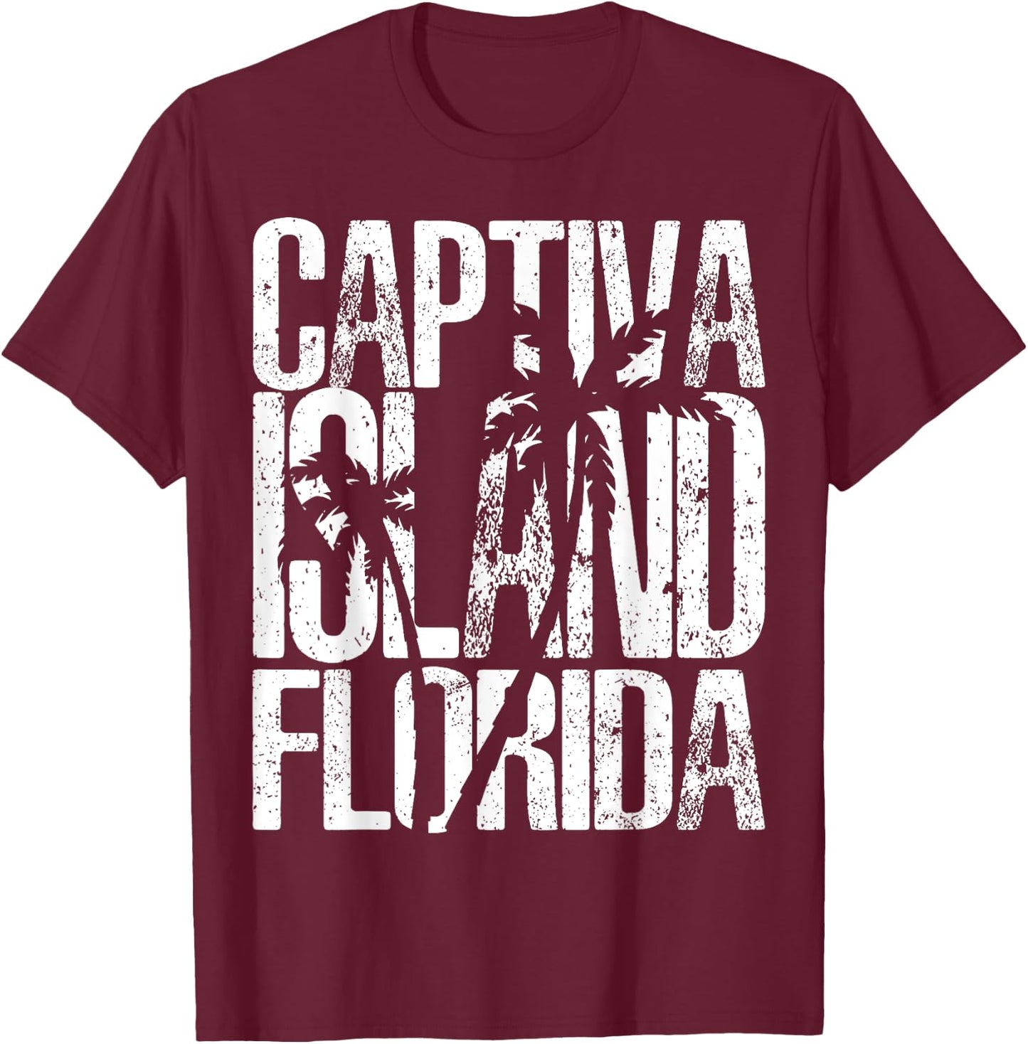 Captiva Island Florida beach retro vintage souvenir gift T-Shirt - T-Shirt | Maroon