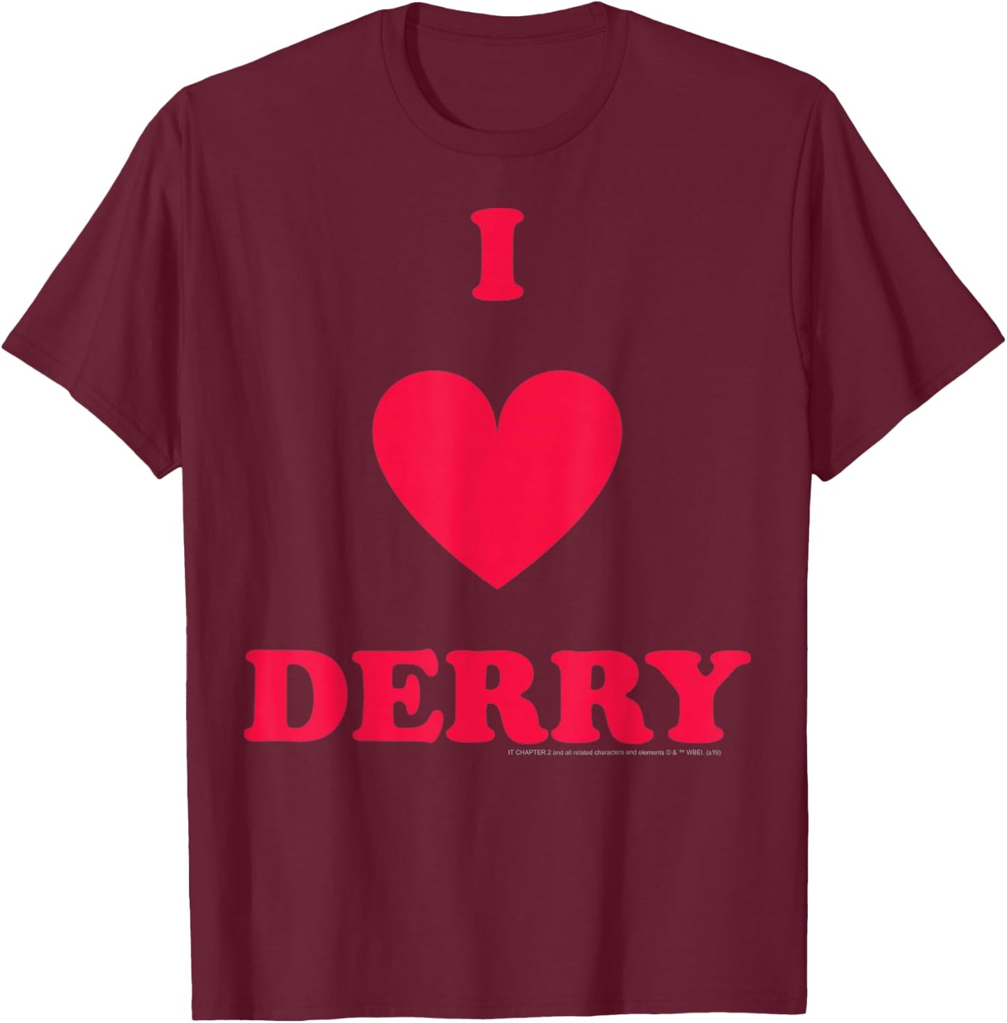 IT: Chapter Two I Love Derry T-Shirt - T-Shirt | Maroon
