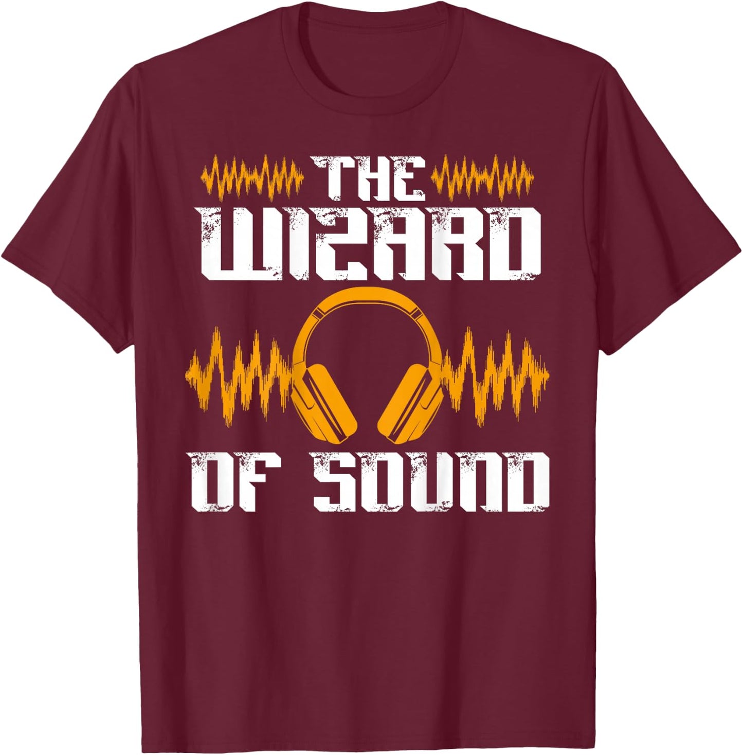 The Wizard Of Sound Backprint Sound Engineer T-Shirt - T-Shirt | Maroon