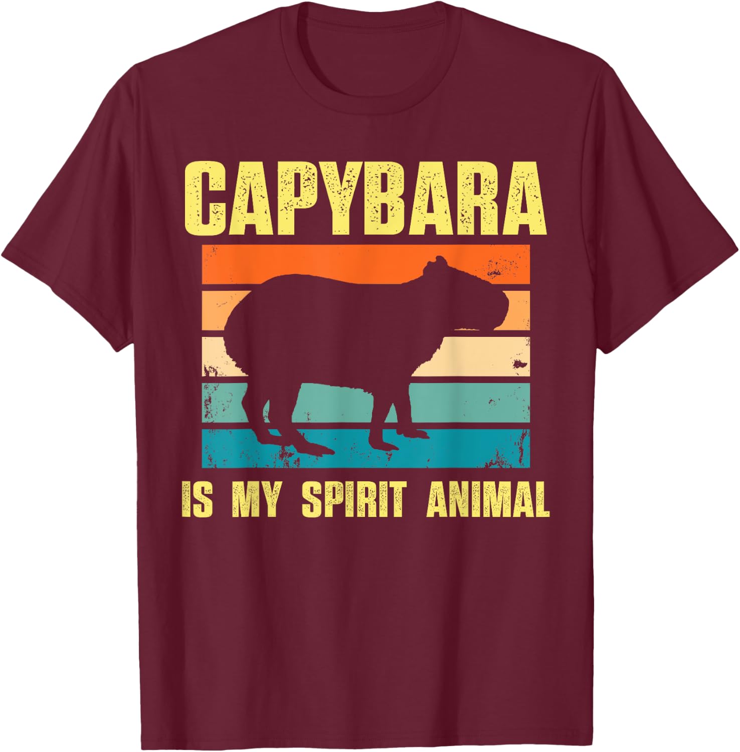 Capybara Is My Spirit Animal Capybara Men Women T-Shirt - T-Shirt | Maroon