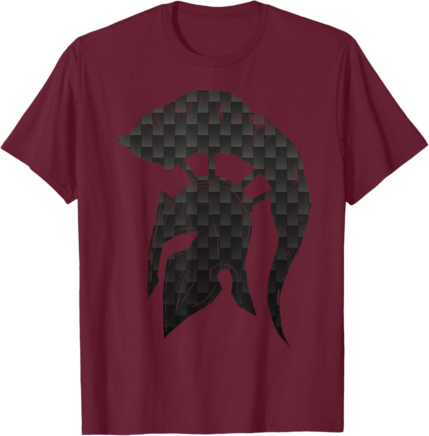 Spartan Helmet Warrior Trojan Warrior Carbon Pattern gym T-Shirt - T-Shirt | Maroon