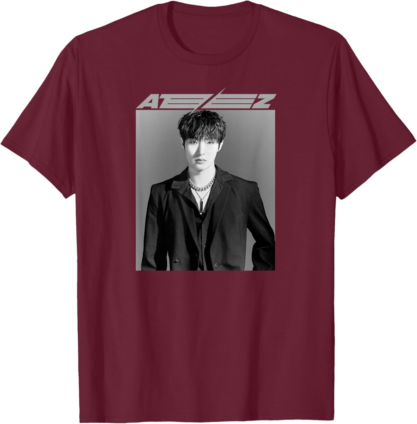 ATEEZ Official Merch Exclusive Mingi T-Shirt - T-Shirt | Maroon