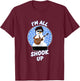 Funny Snowman Guitar Player I'm All Shook Up Xmas Snow Globe T-Shirt - T-Shirt | Maroon