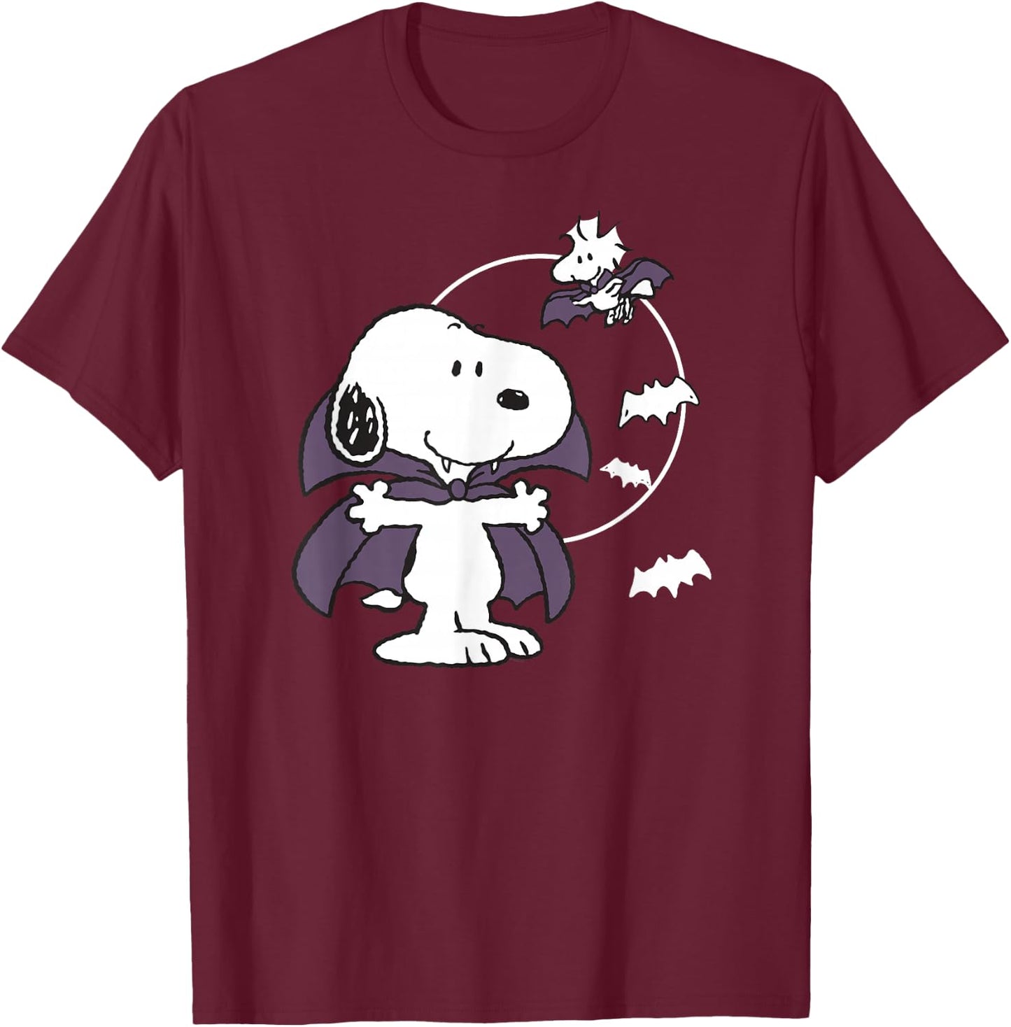 Peanuts Halloween Vampire Snoopy T-Shirt - T-Shirt | Maroon