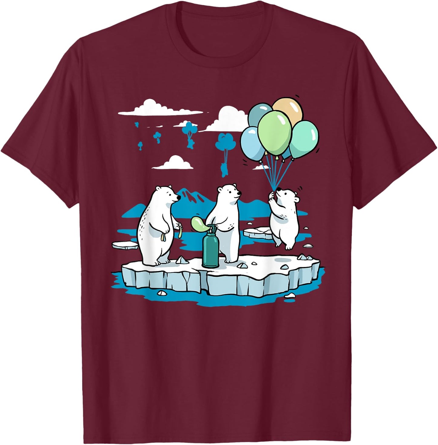 Polar Bear Shirt Save The Polar Bears Funny Polar Rescue T-Shirt - T-Shirt | Maroon