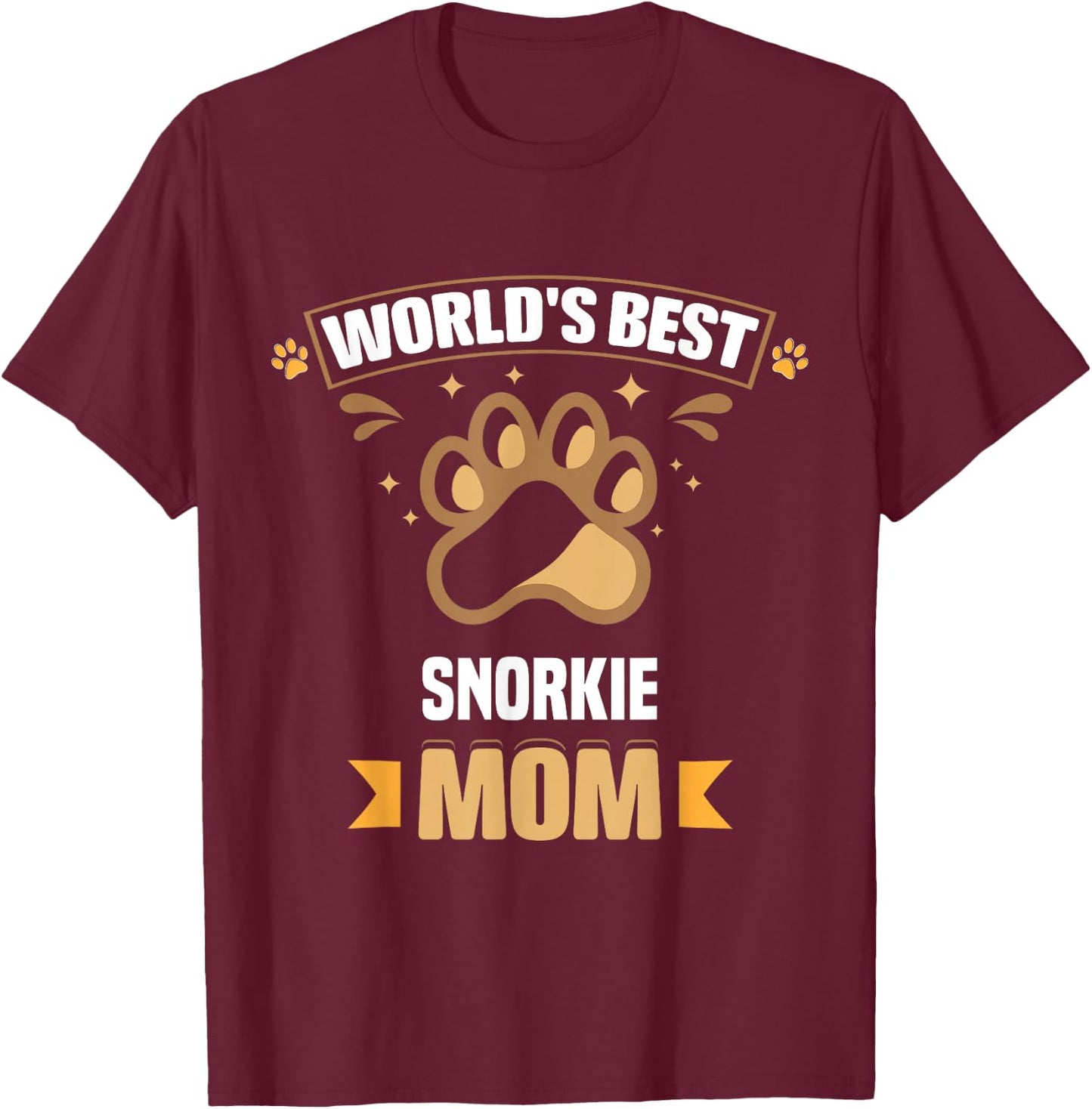 World's Best Snorkie Mom Mixed Breed Dog Owner T-Shirt - T-Shirt | Maroon