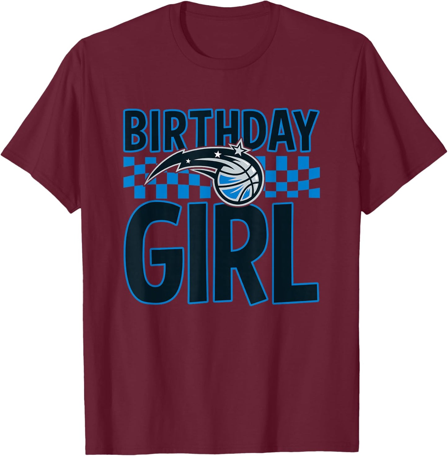 NBA Orlando Magic Birthday Girl Checkered Logo T-Shirt - T-Shirt | Maroon