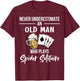 Never underestimate an old man who plays Spider Solitaire T-Shirt - T-Shirt | Maroon
