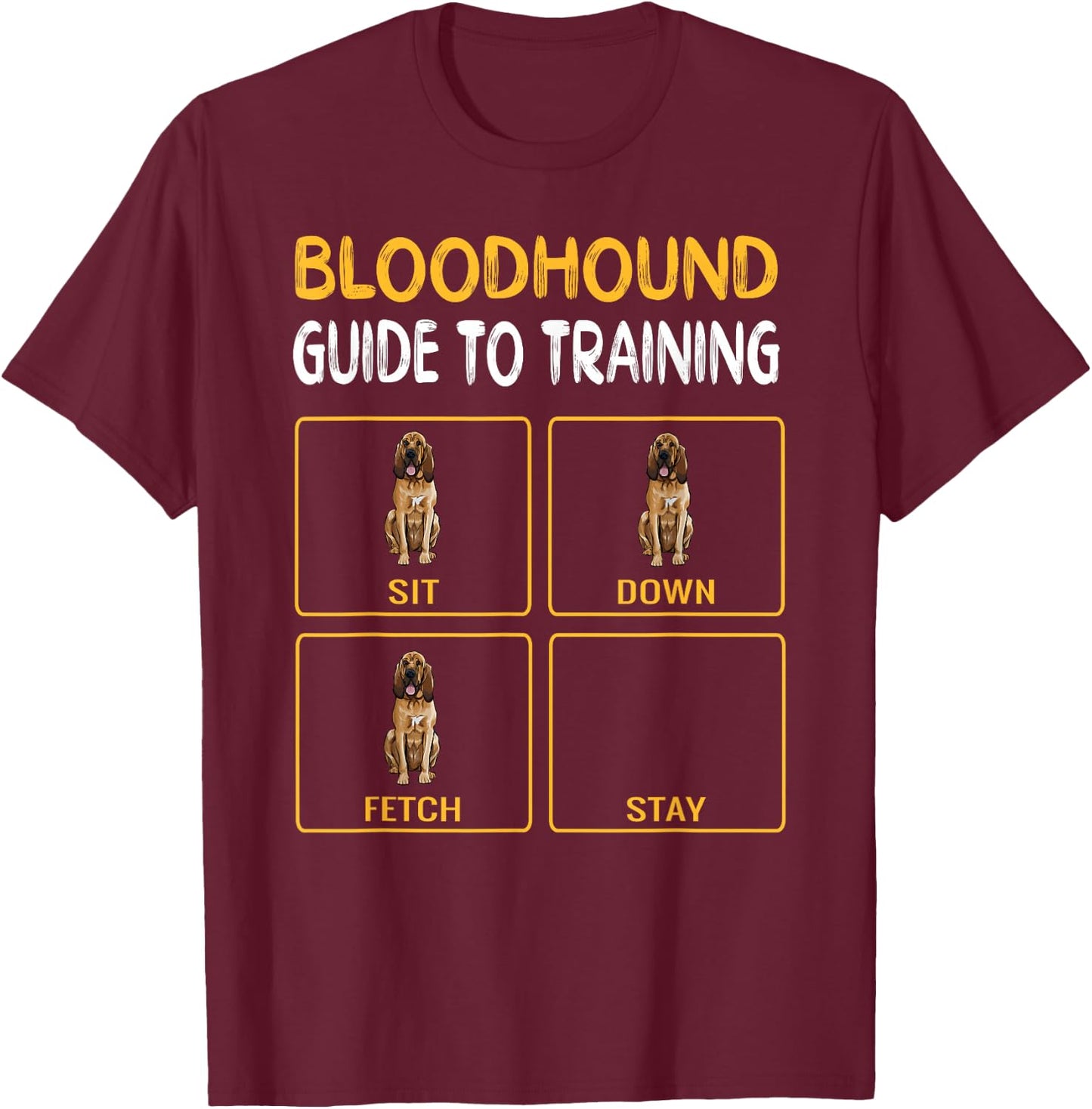Funny Bloodhound Guide to Training Dog Obedience Trainer T-Shirt - T-Shirt | Maroon