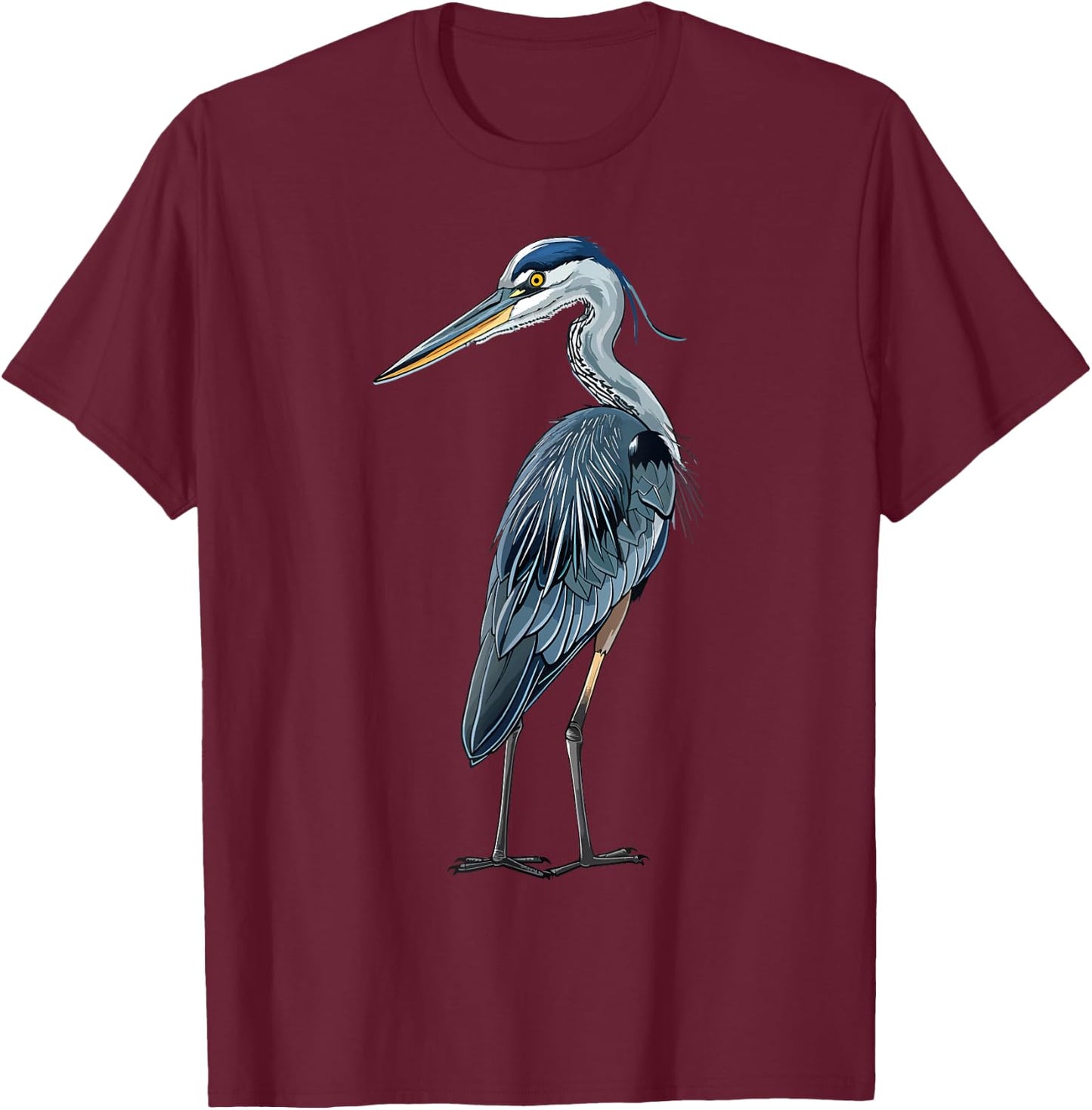 Blue Heron Bird Birding T-Shirt - T-Shirt | Maroon