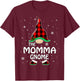 Momma Gnome Buffalo Plaid Matching Family Christmas Pajama T-Shirt - T-Shirt | Maroon