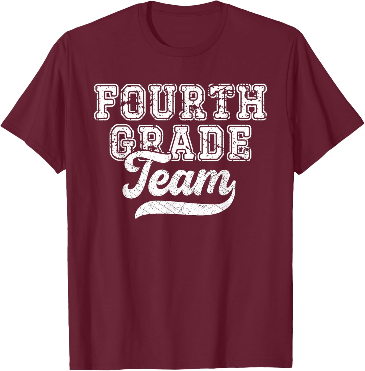 Teacher Fourth Grade Retro Back To School Team 4th Grade T-Shirt - T-Shirt | Maroon