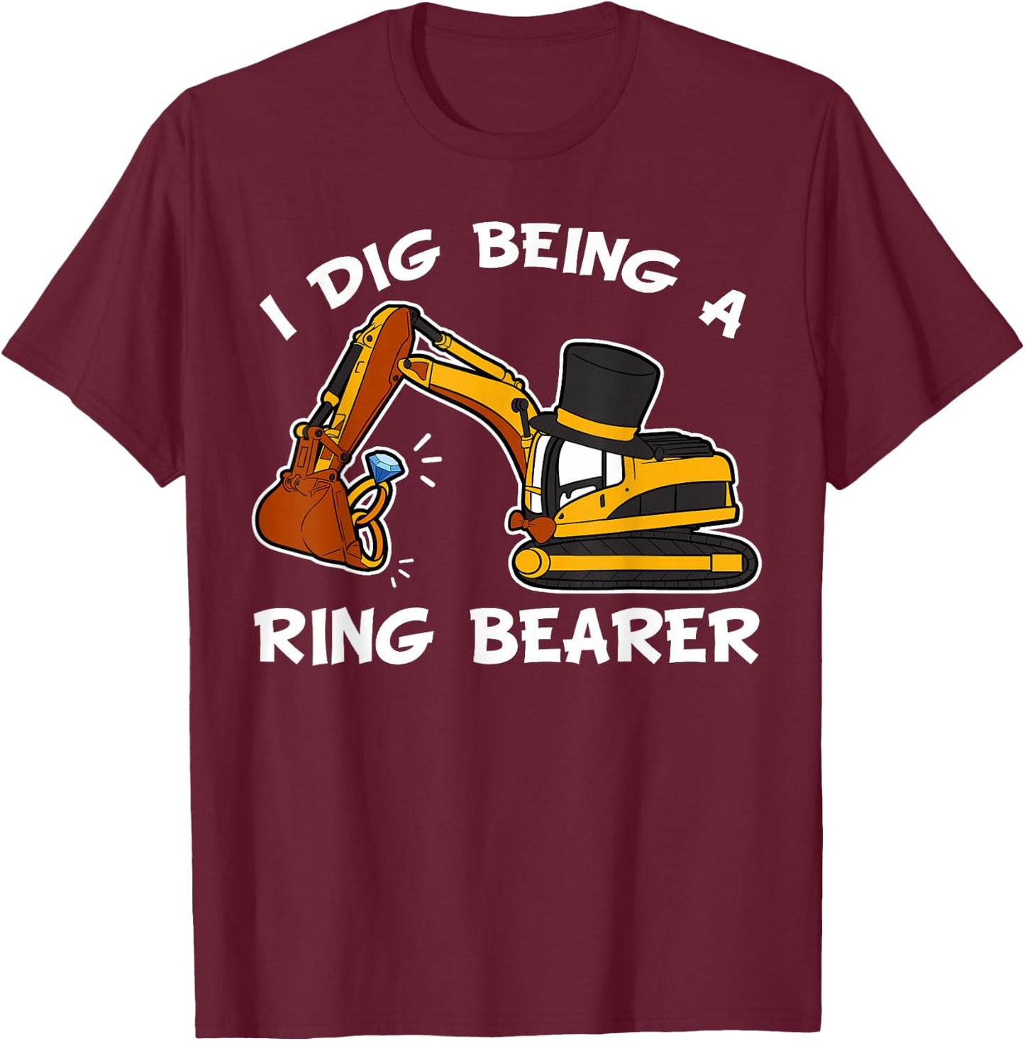 Ring Bearer Wedding Reception Groom Toddler Tractor Gift T-Shirt - T-Shirt | Maroon