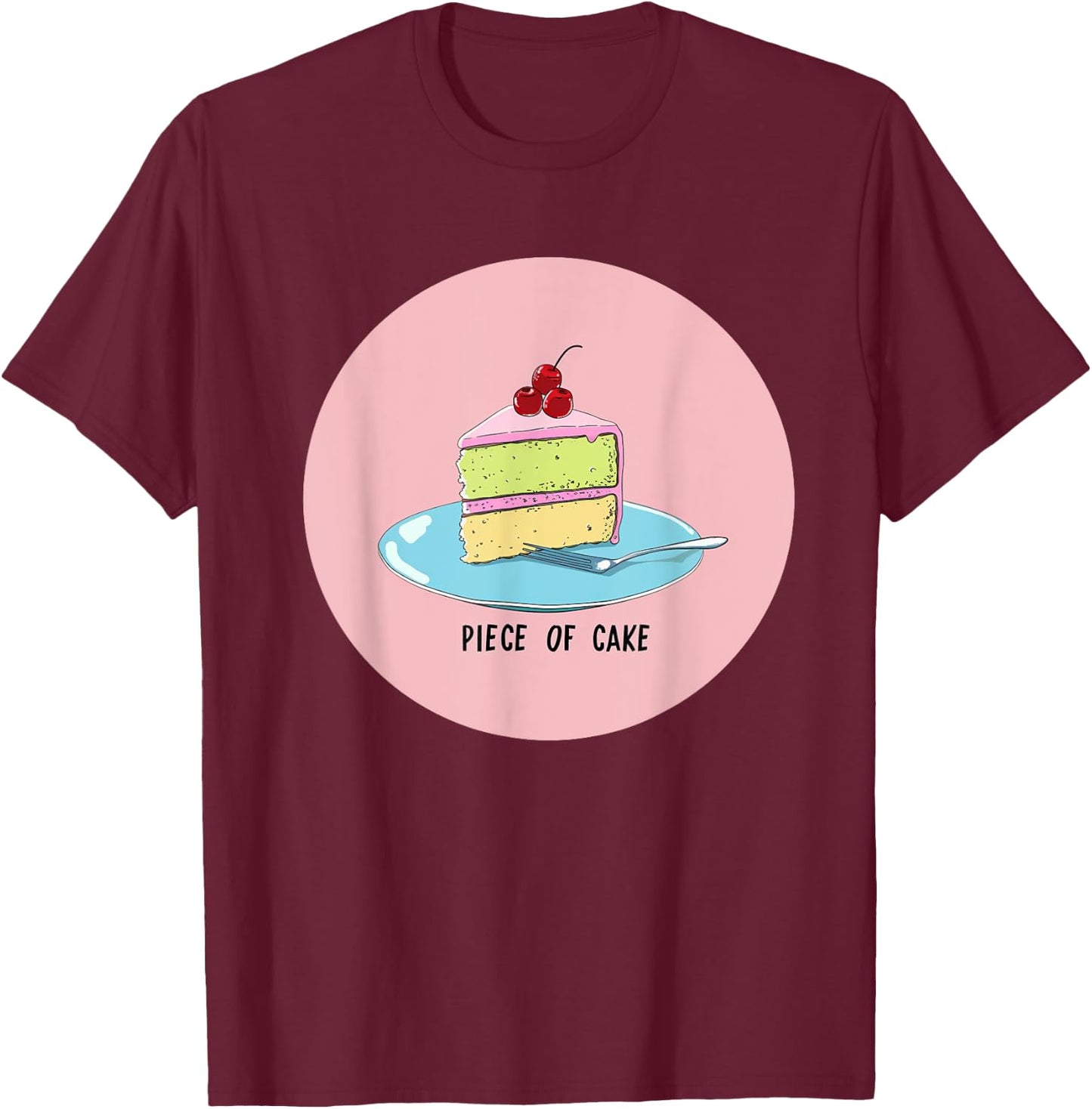 Funny Cake Costume for Statement and Idiom Lovers T-Shirt - T-Shirt | Maroon