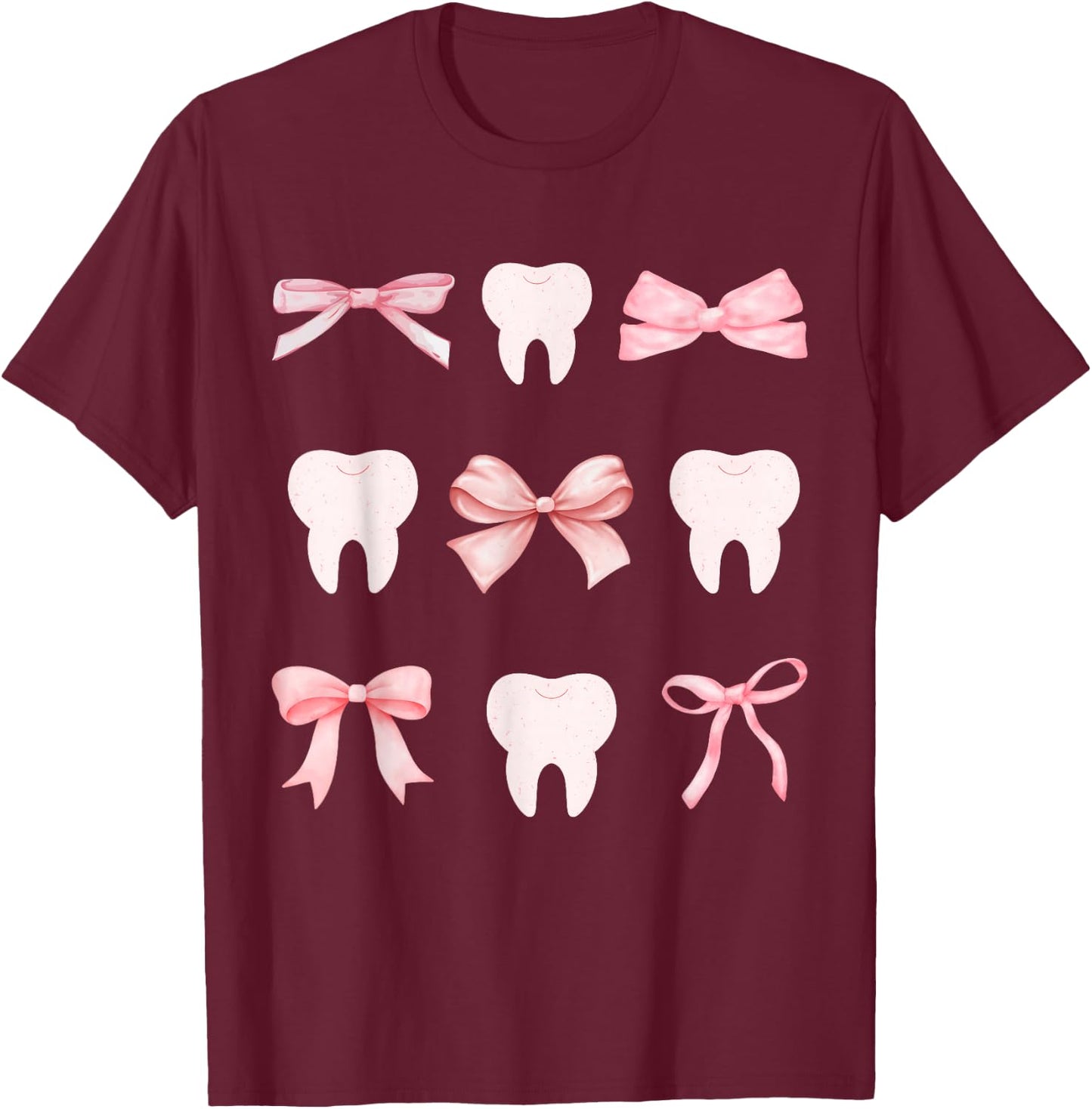 Cute Tooth Dental Assistant Hygiene Oral RDH , Small, Black T-Shirt - T-Shirt | Maroon