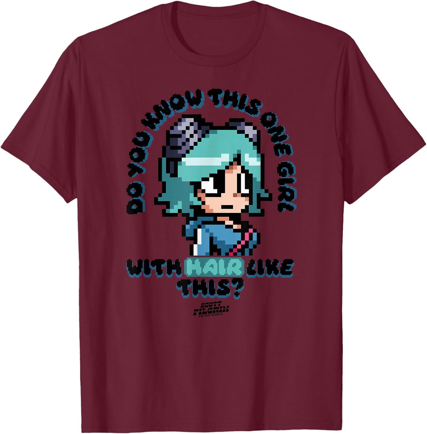 Scott Pilgrim Vs. The World Ramona Flowers T-Shirt - T-Shirt | Maroon