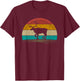 Vintage Reindeer Retro 70s Distressed Deer Men Women T-Shirt - T-Shirt | Maroon